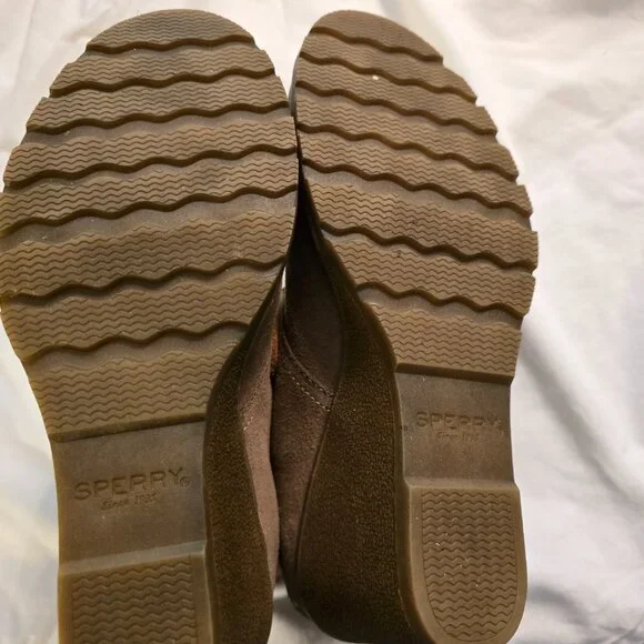 Sperry Top Sider Women's Celeste Prow Suede Bootie Taupe Tan Leather 8.5M. - Picture 11 of 14